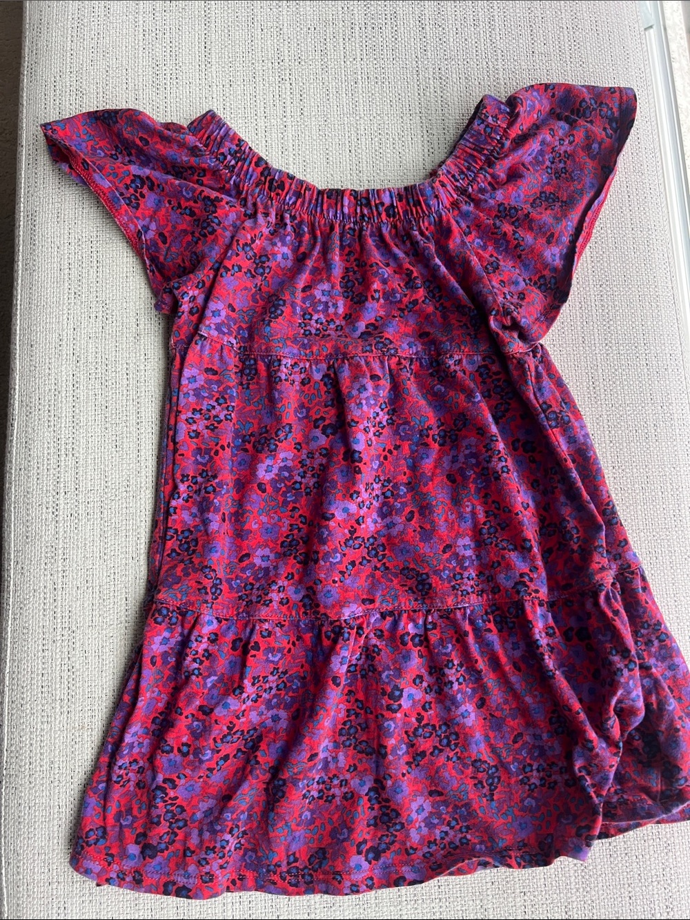 GAP Red and Purple Floral Tiered Dress